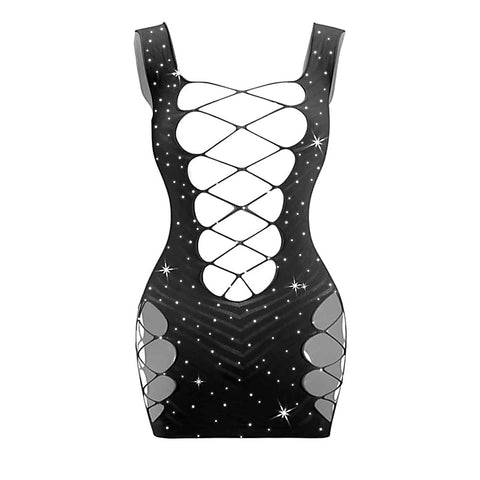 Sexy Womens Rhinestone Sleeveless Dress by Love In Leather