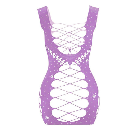 Sexy Womens Rhinestone Sleeveless Dress by Love In Leather