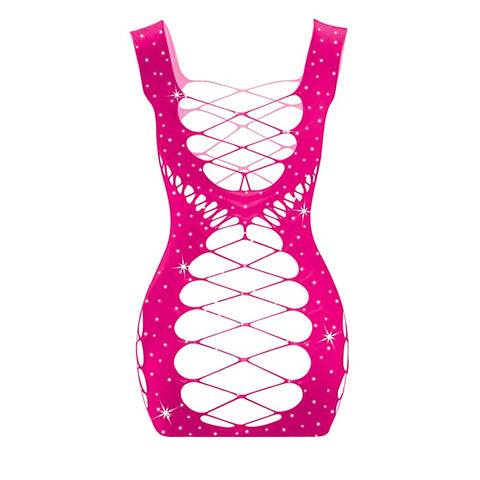 Sexy Womens Rhinestone Sleeveless Dress by Love In Leather