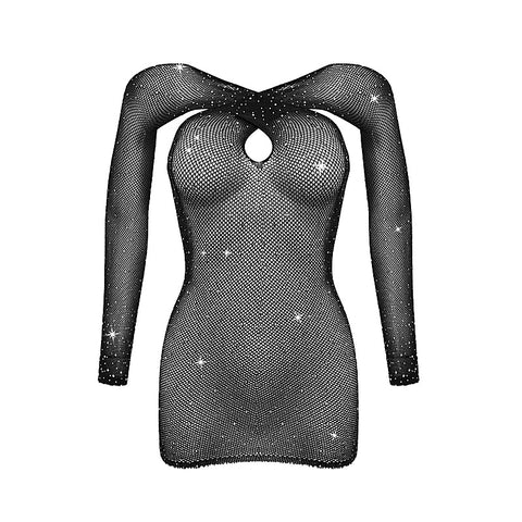 Long Sleeve Womens Rhinestone Dress by Love In Leather