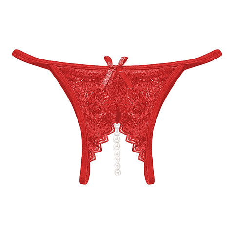 Crotchless Pearl Women's Panties by Love In Leather