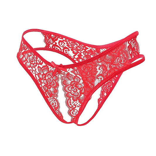 Full Lace Crotchless Panties by Love In Leather