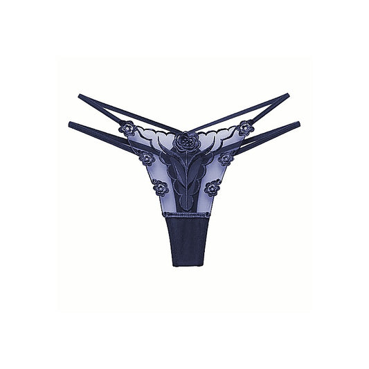 Womens Embroidered G-String Panties Dusk by Love In Leather