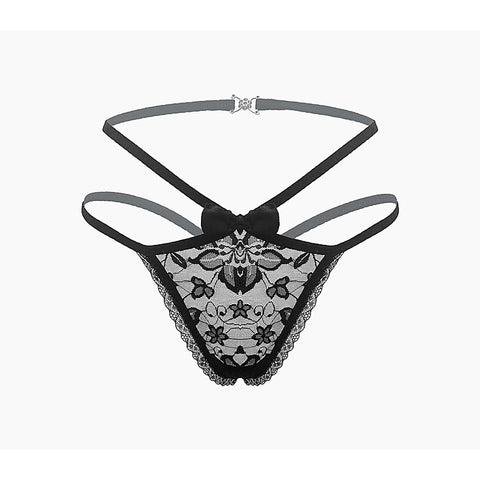 Full Lace G-String Crotchless Panties by Love In Leather