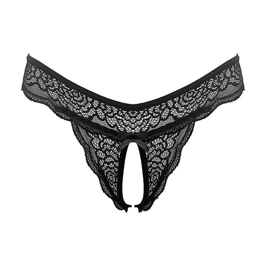 Sexy Crotchless Panties Black by Love In Leather
