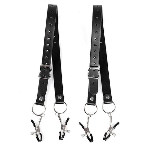 Faux Leather Labia Clamp Belt by BDStyle
