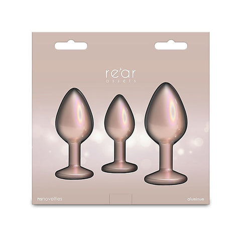 Rear Assets 3 Sizes Metallic Butt Plugs Kit by NS Novelties