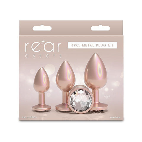 Rear Assets 3 Sizes Metallic Butt Plugs Kit by NS Novelties