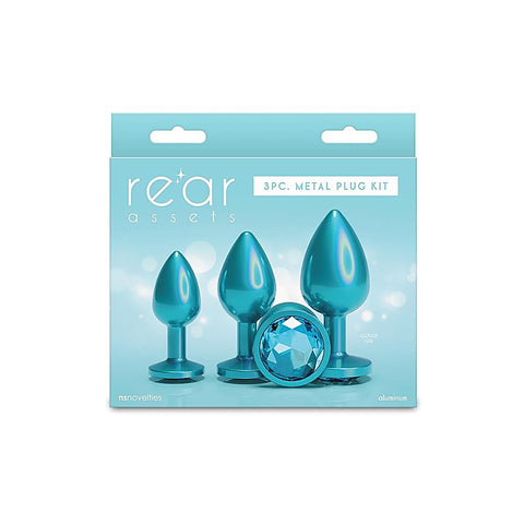 Rear Assets 3 Sizes Metallic Butt Plugs Kit by NS Novelties