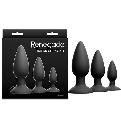 Renegade Triple Strike 3 Sizes Butt Plugs Set