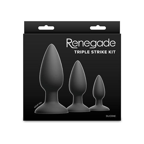 Renegade Triple Strike 3 Sizes Butt Plugs Set