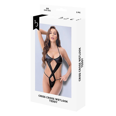 Criss Cross Wetlook Teddy by Xgen Products