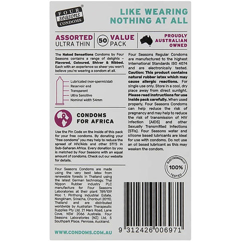 Naked Sensations Condoms 50 Pack By Four Seasons