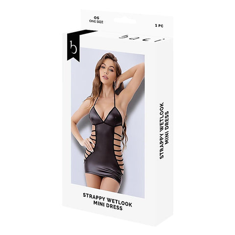 BACI WL Strappy Wetlook Mini Dress by Xgen