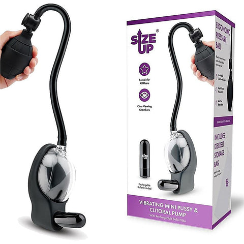 Size Up Vibrating Mini Pussy & Clitoral Pump by Xgen