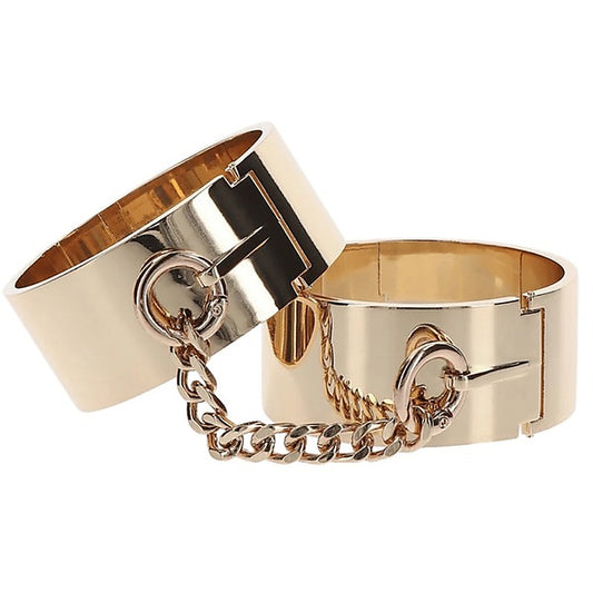 Taboom Gold Metal Slave Wrist Cuffs by Scala