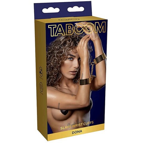 Taboom Gold Metal Slave Wrist Cuffs by Scala