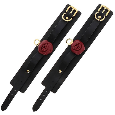 TABOOM Wild Roses Bondage Wrist Cuffs Set by Scala
