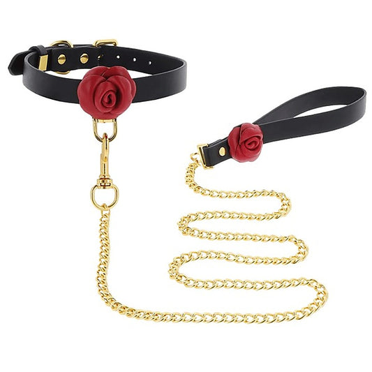 Wild Roses Fetish Collar and Leash by Scala