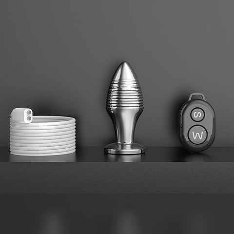 Rechargable Remote Controlled Vibrating Steel Butt Plug