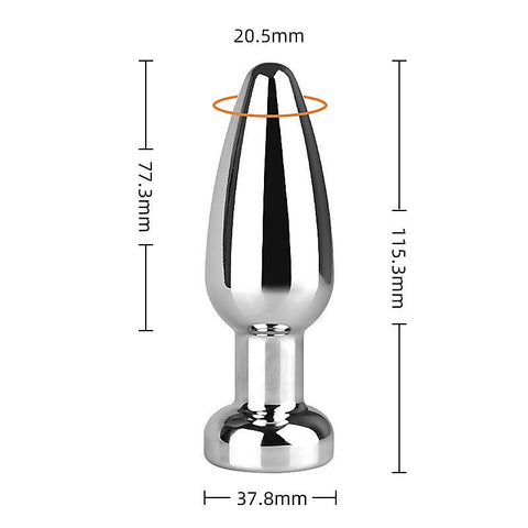Rechargeable 10 Settings Vibrating Metal Butt Plug