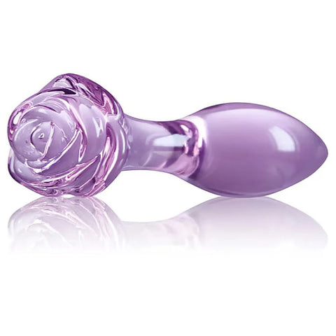 Crystal Rose Glass Anal Plug by NS Novelties