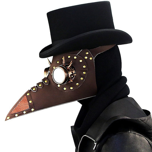 Brown PU Leather Rivet Spike Long Bird Beak by BDStyle