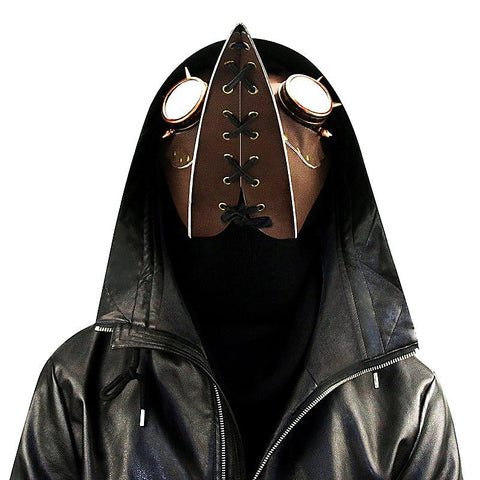 Brown PU Leather Rivet Spike Long Bird Beak by BDStyle