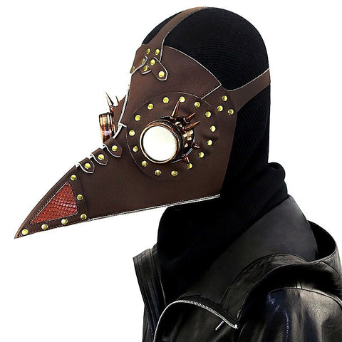 Brown PU Leather Rivet Spike Long Bird Beak by BDStyle