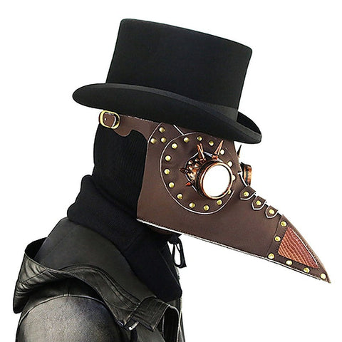 Brown PU Leather Rivet Spike Long Bird Beak by BDStyle