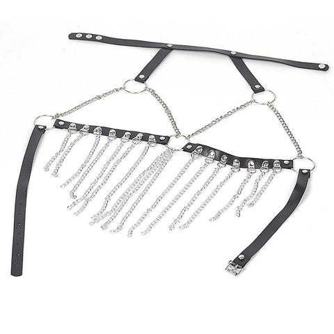 Leather Chain Bra & G-String Bondage Clubwear by BDStyle