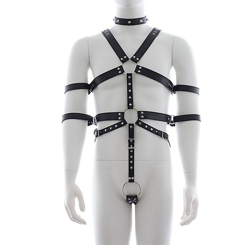 Fetish Full Body Harness With Double Cuffs by BDStyle