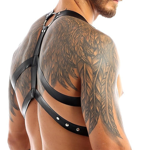 Chest Harness Punk Costume Straps with O-Rings by BDStyle
