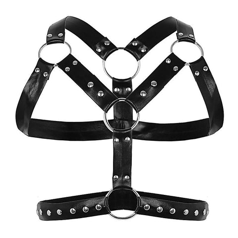 Chest Harness Punk Costume Straps with O-Rings by BDStyle