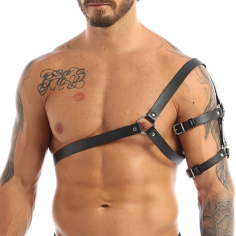 One Shoulder Strap Body Chest Half Harness Belt by BDStyle