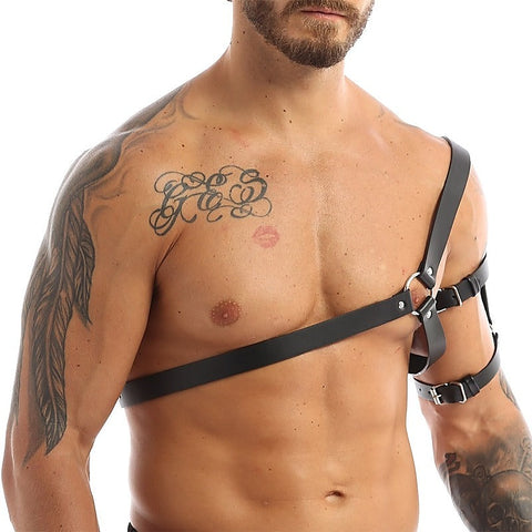 One Shoulder Strap Body Chest Half Harness Belt by BDStyle