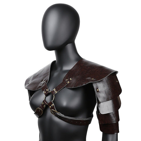 Brown PU Leather Vintage Armor by BDStyle