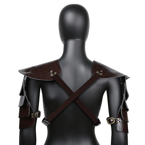 Brown PU Leather Vintage Armor by BDStyle