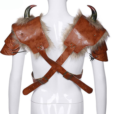 Mens Horned Shoulder Armor Fetish Wear by BDStyle