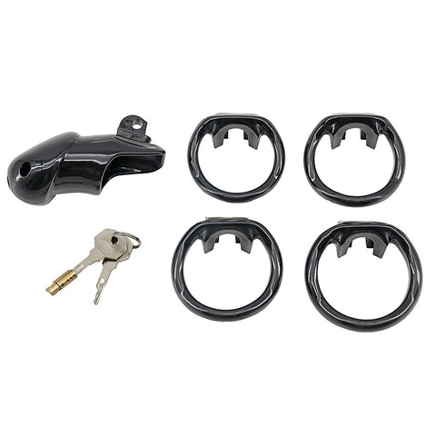 Resin Male Chastity Cage Black by Love In Leather