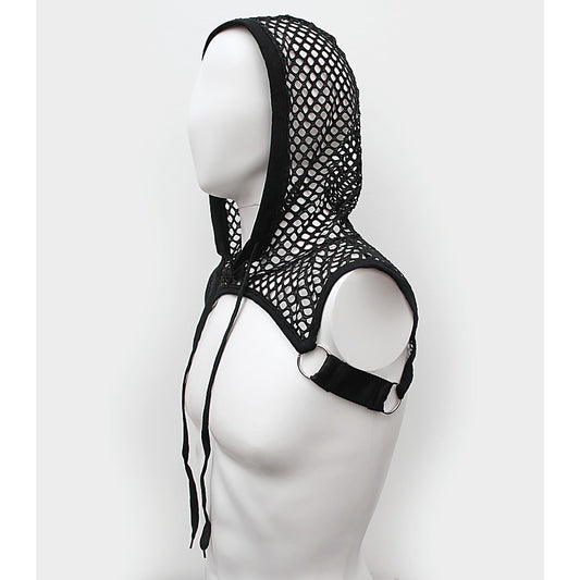 Mens Cropped Mesh Top with Hood by Love In Leather