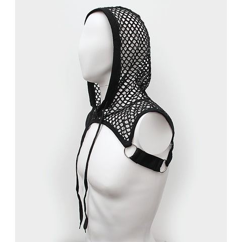 Mens Cropped Mesh Top with Hood by Love In Leather