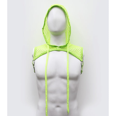 Mens Cropped Mesh Top with Hood by Love In Leather