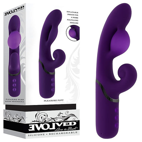 Pleasure Puff Rechargeable Inflatable Rabbit Vibe by Evolved
