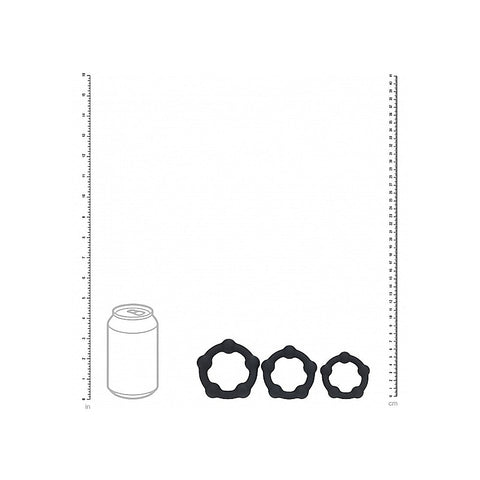 LEVELZ Beaded Silicone Cock Ring Set of 3 by Shots Toys