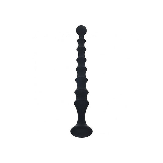 Ribbed Silicone Flared Anal Probe Beads by Shots Toys