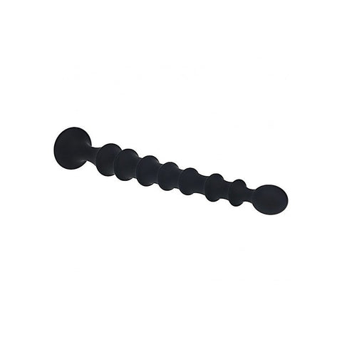 Ribbed Silicone Flared Anal Probe Beads by Shots Toys