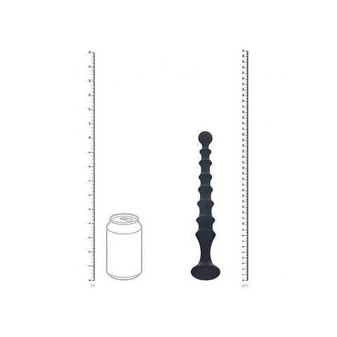 Ribbed Silicone Flared Anal Probe Beads by Shots Toys