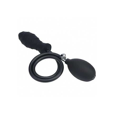 LEVELZ Ribbed Silicone Inflatable Anal Plug by Shots Toys