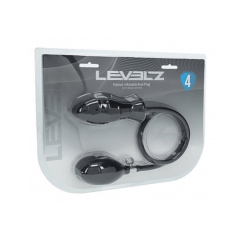 LEVELZ Ribbed Silicone Inflatable Anal Plug by Shots Toys